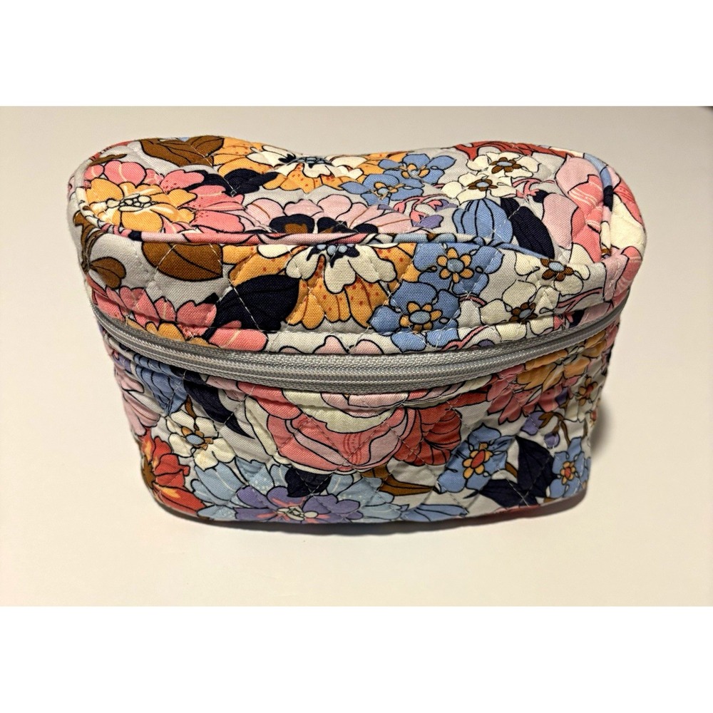 Vera Bradley Quilted Floral Fabric Makeup Bag, Multicolor, Zipper